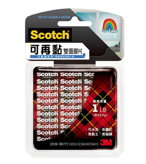 【龍品文創】3M R100 可再粘雙面膠片(1"x1"),  【龍品文創】3M R100 可再粘雙面膠片(1"x1")