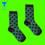 [Runway] Dual-Cylinder Cushioning | Stone-Washed Functional Socks | Women's Bamboo-Weave - green | 1 Pair, , large