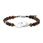 【快速出貨】法國 ROCHET Talisman系列 虎眼石男士串珠手環 HB57603, , large