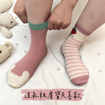 凱美棉業｜10雙 隨機出色 韓版純棉大童襪 草莓兔兔款 動物童襪 卡通童襪 可愛襪 女童襪 兔兔 寶寶襪, , large