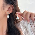 【Gulicc】古莉可 耳環 法式 優雅扇形小裙 精鑲耳環, , large