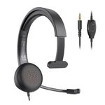 EKSA H15 專業降噪話務耳麥,PC 耳機降噪麥克風，3.5 mm音訊線，線控音量控制和靜音，適用於辦公室/線上會議, , large