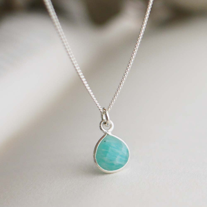 Simple Amazonite Sterling Silver Necklace