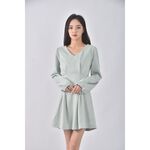 (S) air space lady質感V領綠色洋裝二手衣, , large