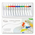 【BONFIL】西班牙 壓克力 顏料 12ml  12色 / 組 BA1212, , large