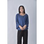 (XL) jinty丹寧牛仔寬鬆圓領藍色長袖上衣二手衣, , large