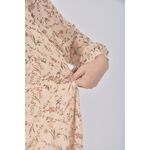 (S) 質感碎花棉質棕色洋裝二手衣, , large