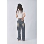 (S) 【安于晴Charlene私服】s bin jeans高腰丹寧牛仔質感藍色長褲二手衣, , large