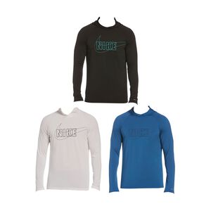 NIKE OUTLINE LOGO HOODED成人男性連帽防曬衣 戶外運動 乾爽 透氣 彈性 舒適 抗UV 黑 白 藍