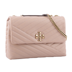 TORY BURCH Kira 縫線設計翻蓋肩背/斜背鍊包/沙色, , large