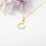【Angel & Me】Golden Lucky Horseshoe s925 sterling silver necklace gift, , large