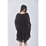 (L) zara質感紡紗黑色洋裝二手衣, , large