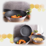 【hokua】Japan-made Nobori Wok 30cm with glass lid / metal spatula applicable, , large