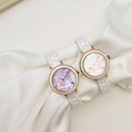 Relax Time RT-110S 拾光花語 太陽能陶瓷女錶-白x紫 RT-110S-03, , large