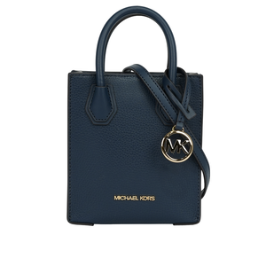 Michael Kors Mercer 荔枝皮革手提/斜背二用迷你琴譜包/海軍藍