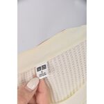 (S) uniqlo質感棉質格紋杏色短袖上衣二手衣, , large