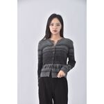 (S) poone質感羊毛圓領灰色外套二手衣, , large