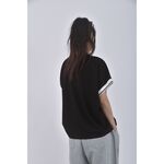 (M) miss lin印花黑色短袖上衣二手衣, , large