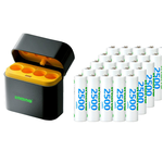 【ineno】3號/AA 恆壓可充式1.5V鋰電池全新特大能量2500mWh32入+(3號4槽)AI隨身收納盒充電器, , large