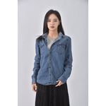 (S) euro como丹寧牛仔質感棉質純棉藍色外套二手衣, , large