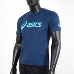 Asics 男女 短袖 T恤 運動 透氣 吸濕 快乾 抗UV 台灣製 延續 深藍 [K31415-50], , large
