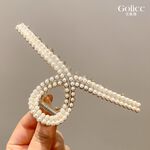 【Gulicc】古莉可 髮夾 雙排珍珠髮夾 大鯊魚夾, , large