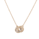 COACH 水鑽及玻璃珍珠連扣圓圈項鍊(金色), , large