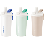 【LocknLock】Milkfu Straw Insulated Mug 500ml/mint green (includes cup brush), , large