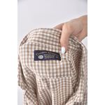 (L) warion質感格紋棕色長袖上衣二手衣, , large