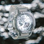 CASIO 卡西歐 G-SHOCK 半透明感 金屬蒸鍍工藝 雙顯電子錶 手錶 GA-2100BM-7A8, , large