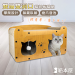 【貓本屋】輕奢華雙層雙洞口 貓抓板貓屋-OO-P-SB17-A-雙貓頭款, , large