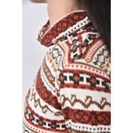 (S) 圖騰棕色長袖上衣二手衣, , large