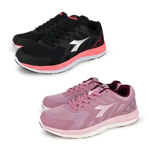 DIADORA迪亞多那 時尚潮流慢跑鞋 女運動鞋 女鞋 簡約 時尚 透氣 保護後跟 Q彈 緩震 釋壓 耐磨 止滑 黑 粉