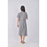 (S) osan格紋黑色洋裝二手衣, , large