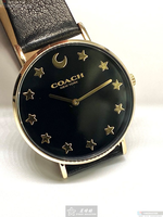 [星晴錶業]COACH手錶,36mm,CH00006黑色錶面金色錶殼深黑色真皮皮革錶帶款, , large