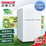 SANLUX 102L Grade 1 Energy-Efficient Double Door Refrigerator SR-C102B1, , large