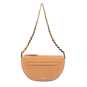 BURBERRY Olympia 小牛皮迷你鍊帶肩背包/暖沙色