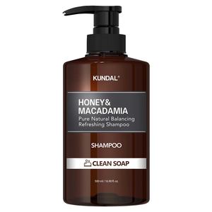 [巨林生化科技]【KUNDAL昆黛爾】HONEY&MACADAMIA Pure Natural Balancing Refreshing Shampoo 500ml(CLEAN SOAP)