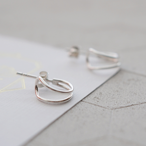 Moon shadow sterling silver earrings