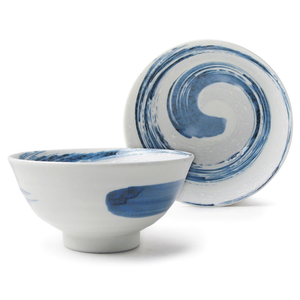 [豐名日本餐具] 5.0和井 藍漩白 / H64-5WW