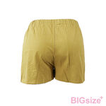 大尺碼-女款 鬆緊褲頭 工裝 短褲-黑/卡其-0105053, , large