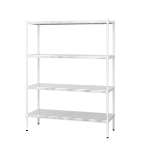 【Y HOUSE】90x35x150cm perforated plate four-layer shelf perforated plate shelf iron rack - painted white