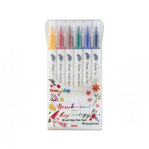【Pentel 飛龍】雙頭柔繪筆 6色 2盒/組 SESW30C-6 -