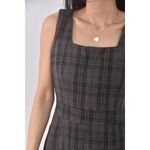 (S) mello質感無袖厚磅深棕色洋裝二手衣, , large