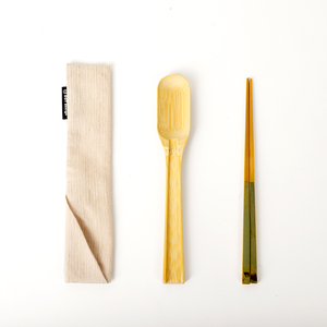 Green Bamboo Flatware-Spoon&Chopsticks
