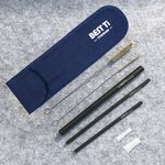 【純鈦粗吸管 曜石黑】21.5cm 鈦 吸管 環保吸管 旅行吸管 收納袋 圓筒袋, , large