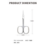 Manicure Scissors Cuticle Multipurpose - Stainless Steel Beauty Scissors for Nails, Eyebrow, Eyelash, and Foot Care Curved Blade with Ergonomic Handle for Men and Women SUNDEN SD2253A, , large
