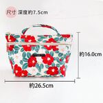 日本製 【Passage Bois】山茶花 雙層拉鍊雙口袋抗菌手提袋, , large