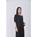 (F) 棉質寬鬆黑色短袖上衣二手衣, , large