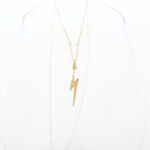 【Angel & Me】Golden Power Lightning s925 sterling silver necklace birthday gift, , large